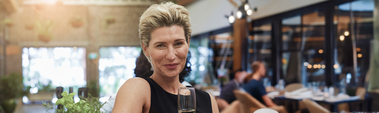 Woman with champagne